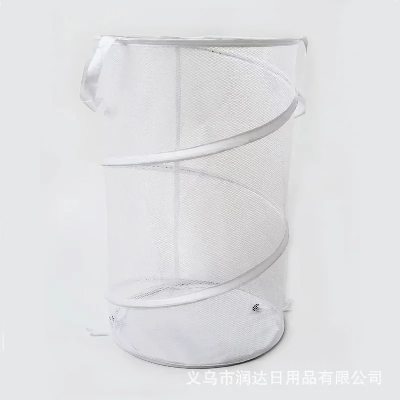 Large Oxford Foldable Dirty Cloth Basket Convenient Floor standing Mesh Breathable Handheld Cloth Foldable Storage Basket 4