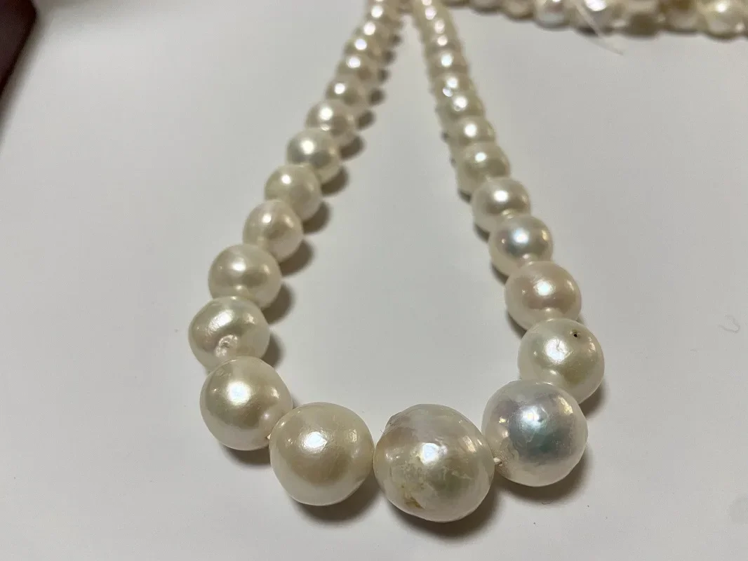 

Classic 12-15mm White Pearl Long Necklace for Women Natural Sea Pearls Fine Party Jewelry Gifts Pendnats 925 Sterling Silver