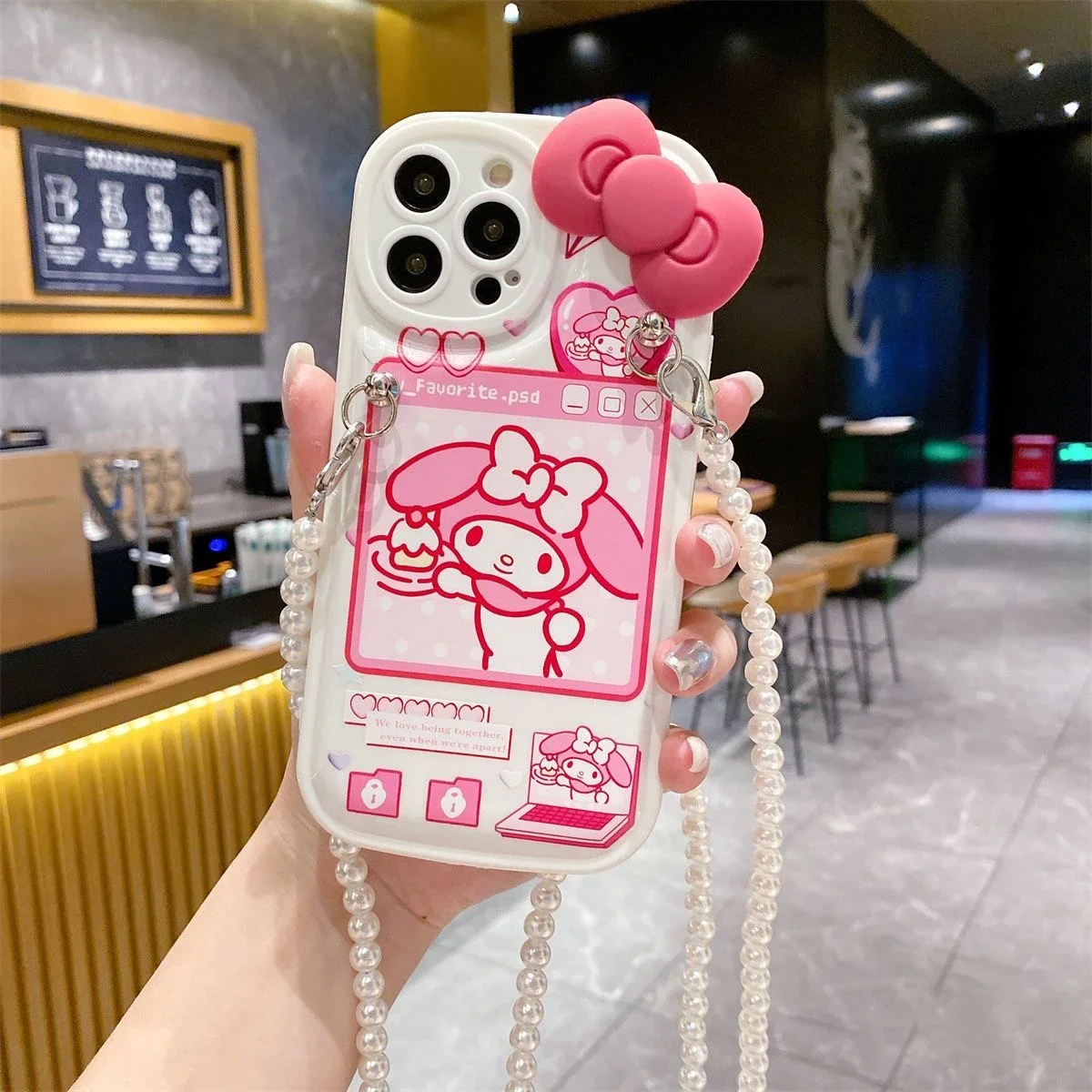 thumbnail image 1 of Sanrio-funda de teléfono de Hello Kitty My Melody, carcasa de silicona anticaída para iPhone 15, 14, 13, 12, 11 Pro Max, Mini, XR, XS MAX, 8, X, 7, SE Plus, 1 of 5