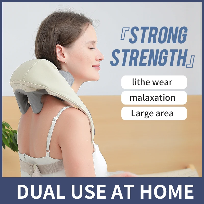 JianYouCare shiatsu Neck shoulder massager Heat leg back muscle Kneading Shawl Cervical Massage tools muscle masajeador muscular