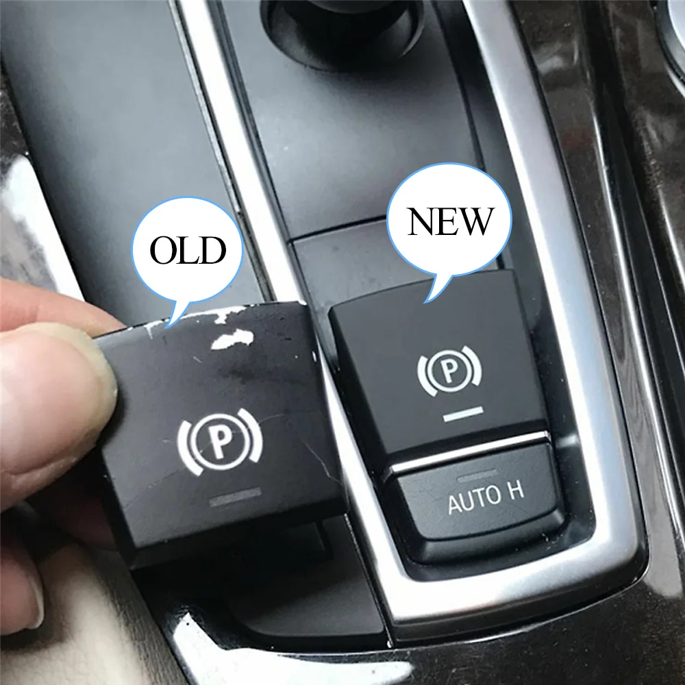 Car Parking Brake Electronic Handbrake P Switch Button Auto H Cover For BMW F01 F02 F07 F10 F12 F15 F16 F18 F25 F26 61319159997 parking brake switch cover