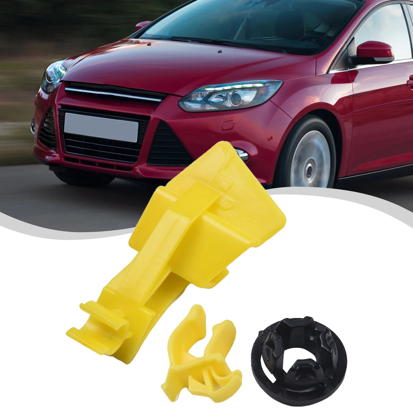 

3pcs New Car Bonnet Support Rod Clamp Yellow+Black Plastic Clip For Ford-Focus, For-C-Max, For-Escape, For-Mondeo, For-Kuga