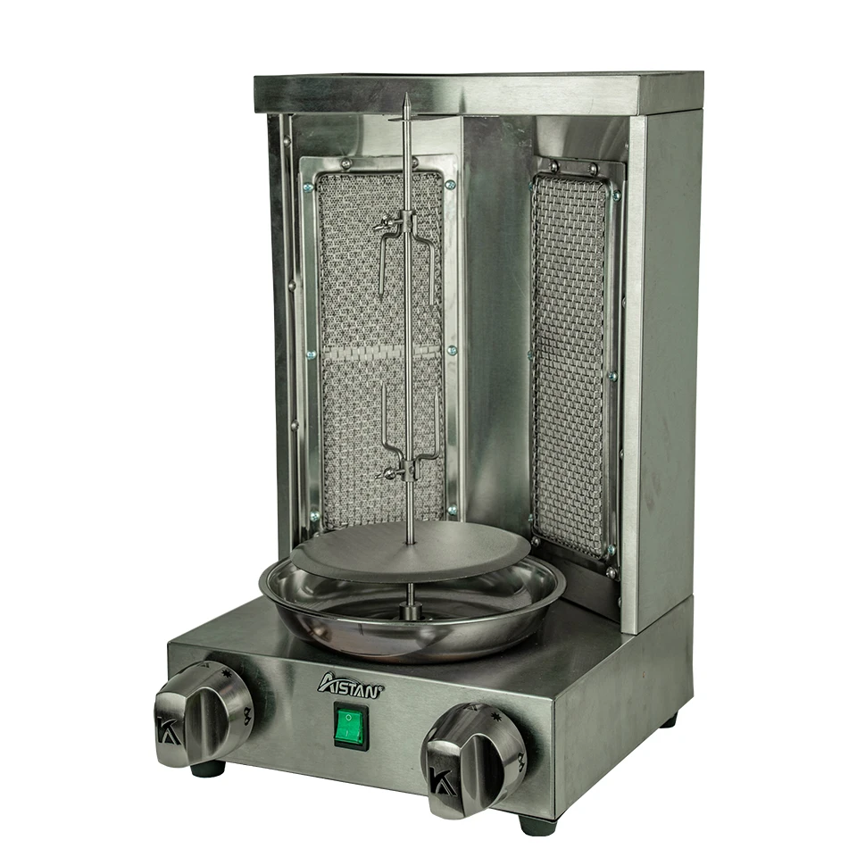 Gas Kebab Machine GB25 Gas Vertical kebab machine 360&deg;rotary S.steel Turkey kebab roaster Shawarma Middle East Rotisserie Equipment