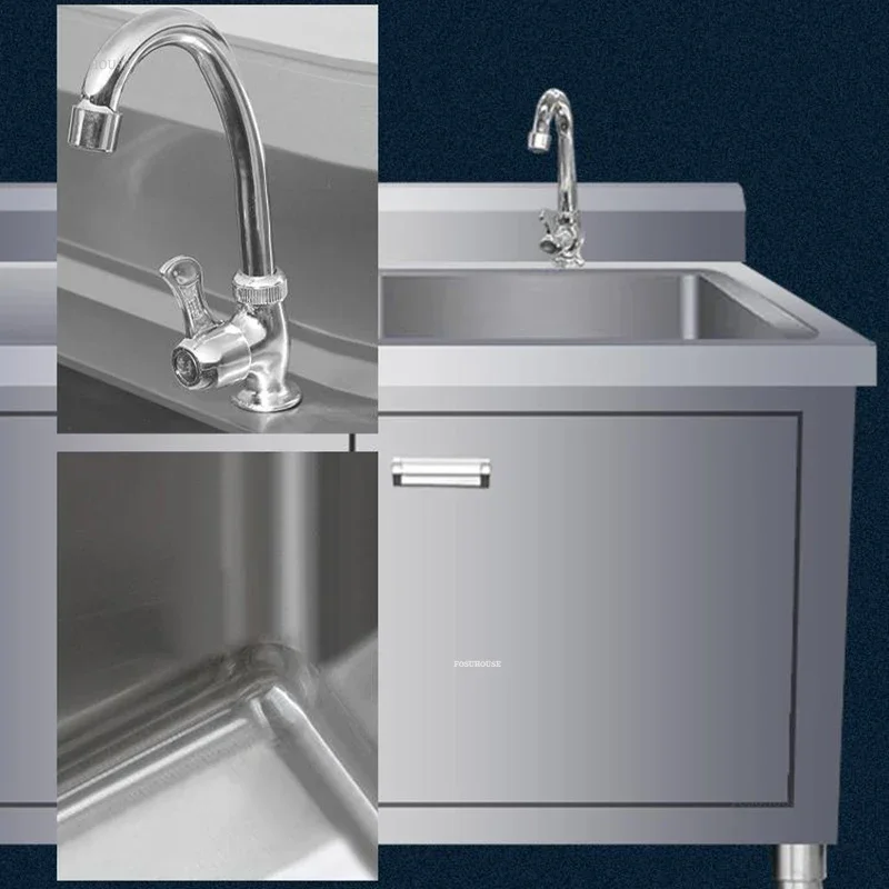 Commercial Metal Kitchen Sinks For Outdoor Cabinet Storage With Operating Table Sinks Minimalist Sink For Dining Room N 4