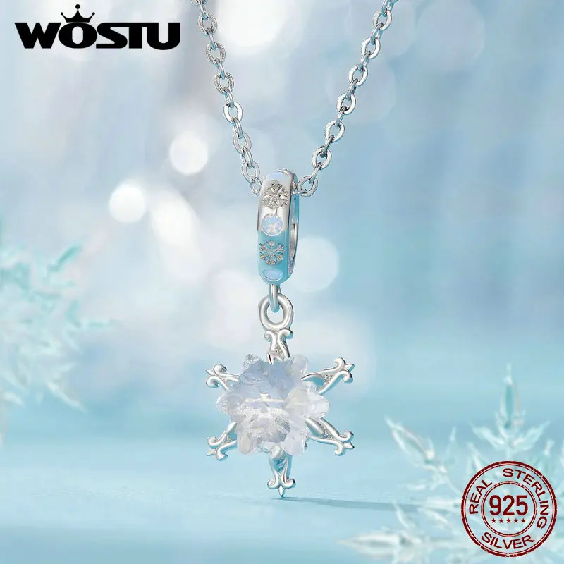 Ubuy Sterling Silver Snowflake Pendant WOSTU 925 Sterling Silver