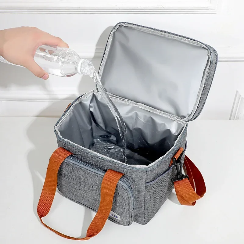 Durable Portable Insulated Lunch Cooler Bag with Shoulder Strap