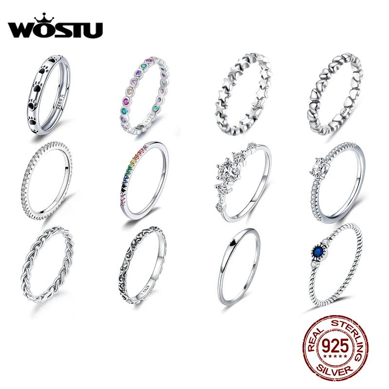 Anillos De Plata De Ley 925 Con Cristal Azul Para Mujer, Sortijas