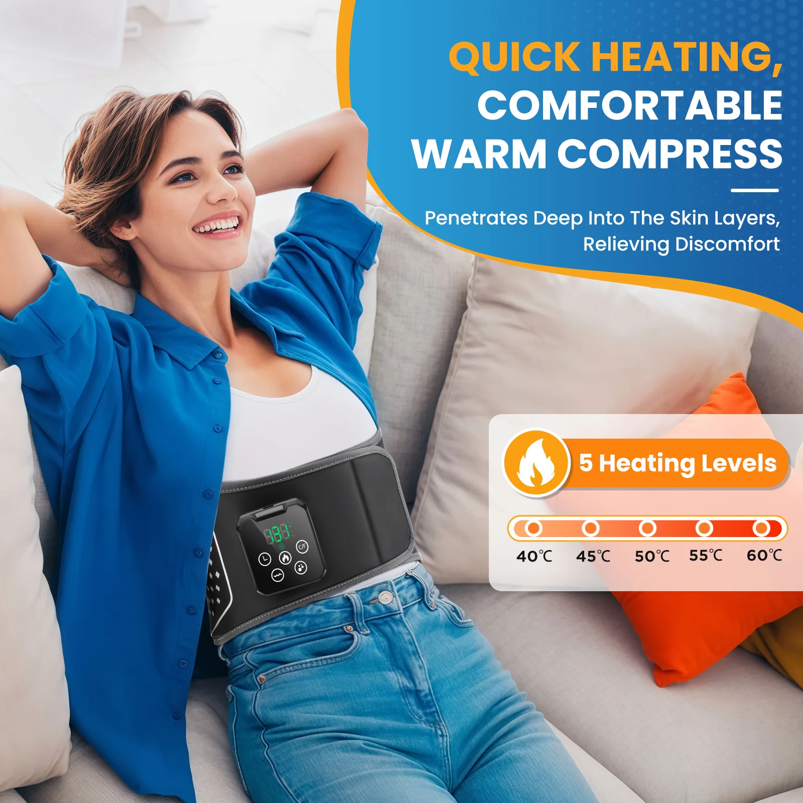 Double-layer Airbag Waist Massager Back Decompression Belt Electric Heating Vibration Waist Massage Belt Lumbar Support Relax