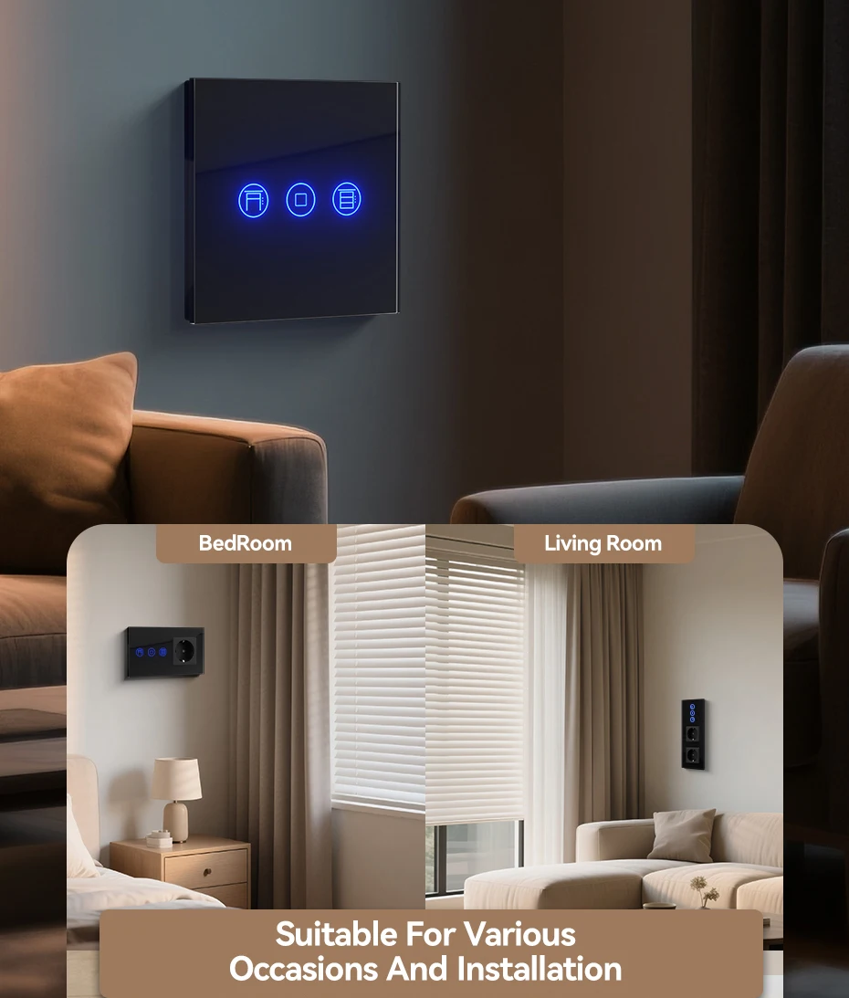 Side profile of BSEED smart shutter wall switch