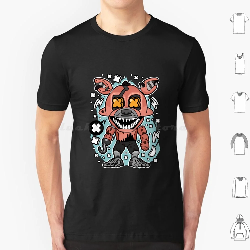 Nightmare Foxy Pop Art T Shirt Cotone Uomo Donna Stampa Fai Da Te Nightmare Foxy Pop Art Fnaf Fnaf Security Violation Five Nights At