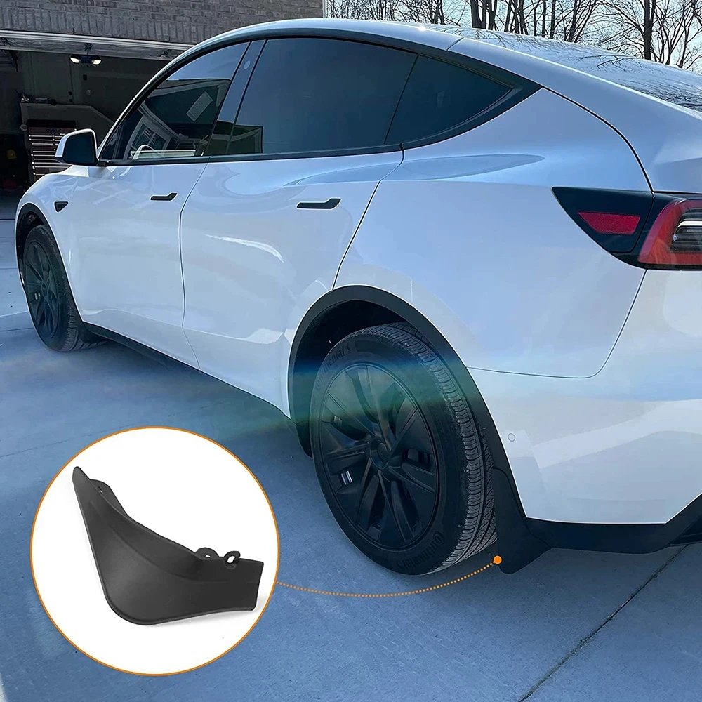 

Matte Black Carbon Fiber Pattern Splash Guards Mud Flaps for 2020 - 2022 2023 2024 Tesla Model Y Mudflaps No Need to Drill Holes