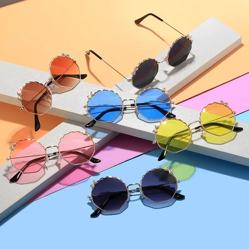 

Fashion Children's Sunglasses Boys and Girls Anti-UV Sun Glasses Baby Cute Bow Little Girl Shell Glasses Metal Frame Eyewear