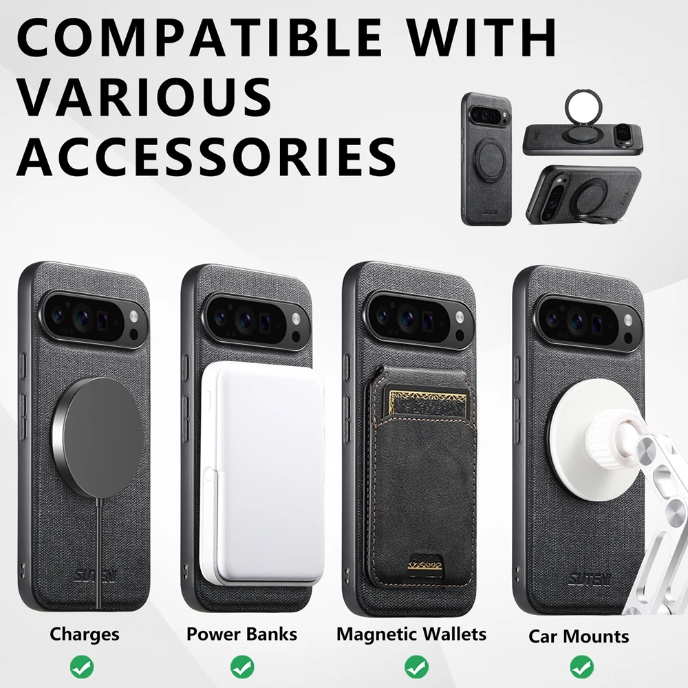 Magnetic Magsafe Phone Case with Ring Bracket and Bumper Shell