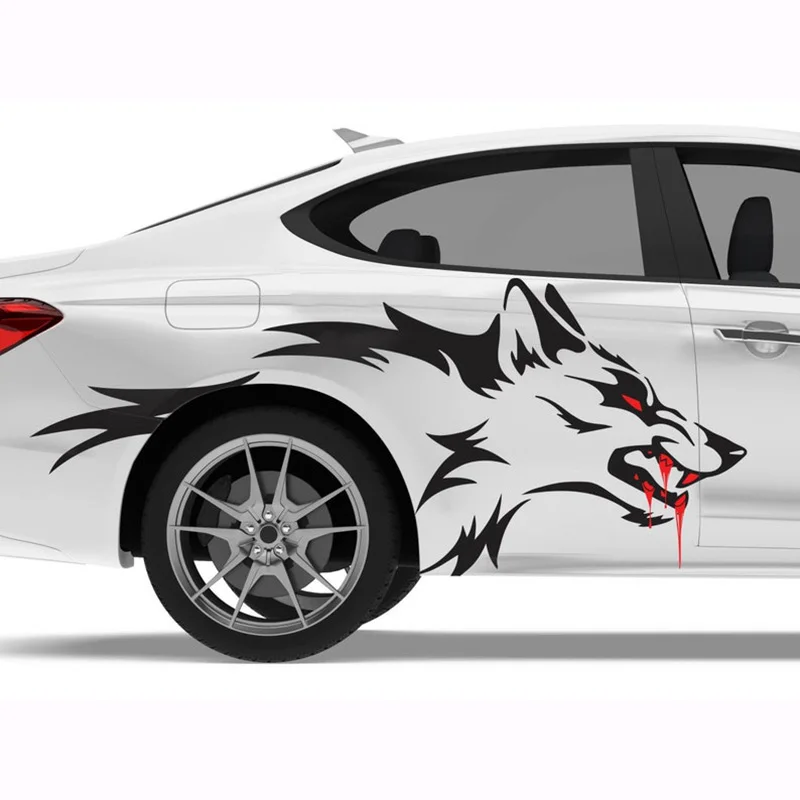 3 Piezas 3D Pegatinas De Coche De Lobo De Metal, Cabeza Del Lobo
