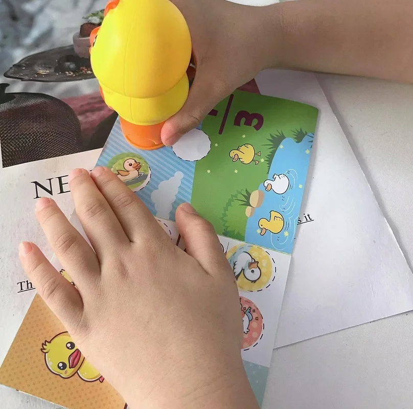 Magic Lovely Cartoon Sticker Stamp Toy with Story Book Cute Dinosaur Unicorn Animal Shape Waterproof Removable Set For Kid Gift