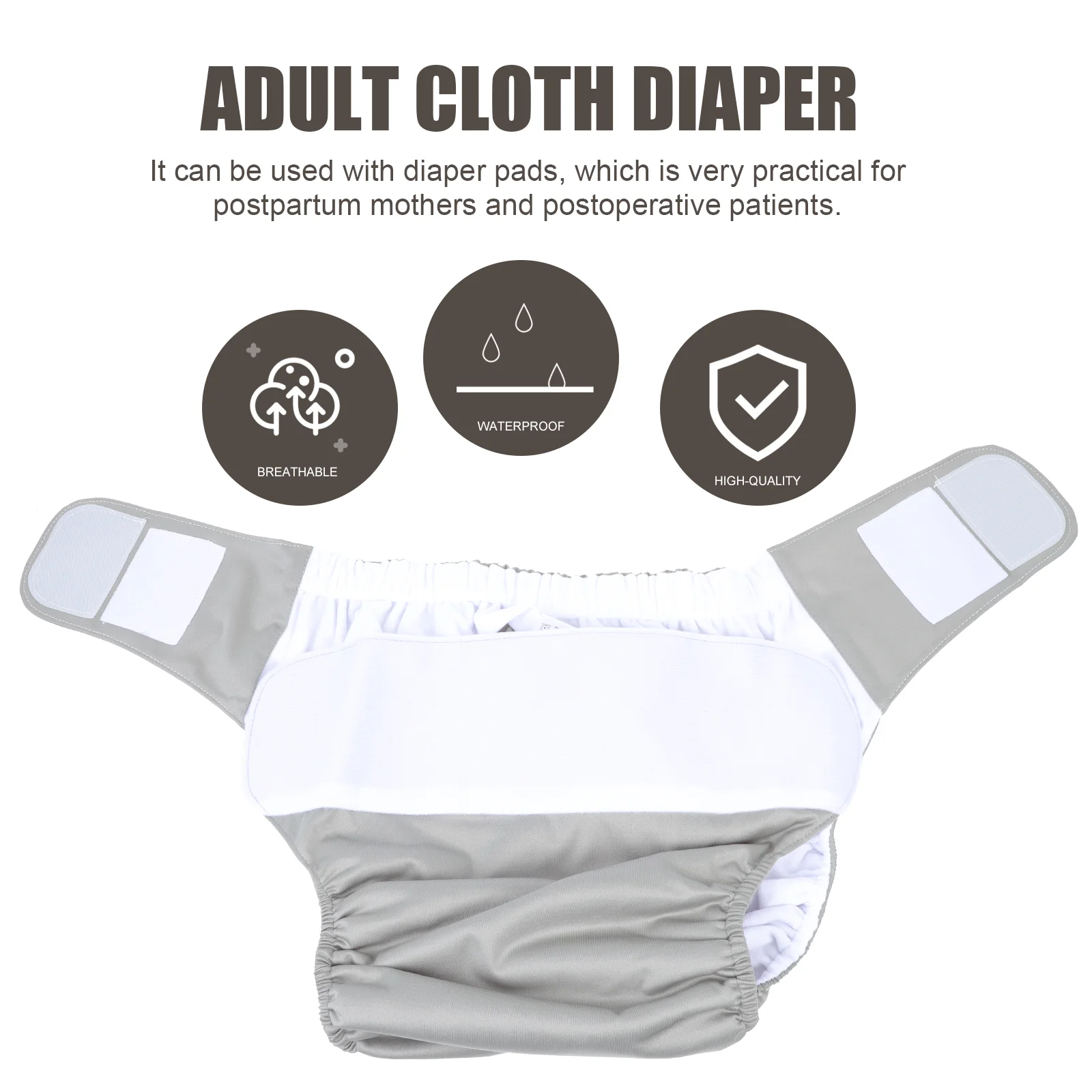 Elderly People's Diapers Reusable Adult Urinary Pant Incontinence Pocket Nappy Cloth Used Washable 3