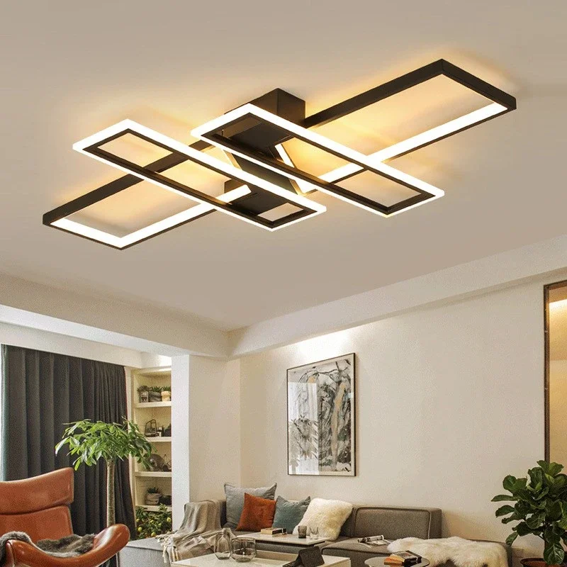 New Modern Led Chandeliers For Living Dining Room Bedroom Nordic Aluminum White/Black Ceiling Light 85V-260V With Remote Control 4