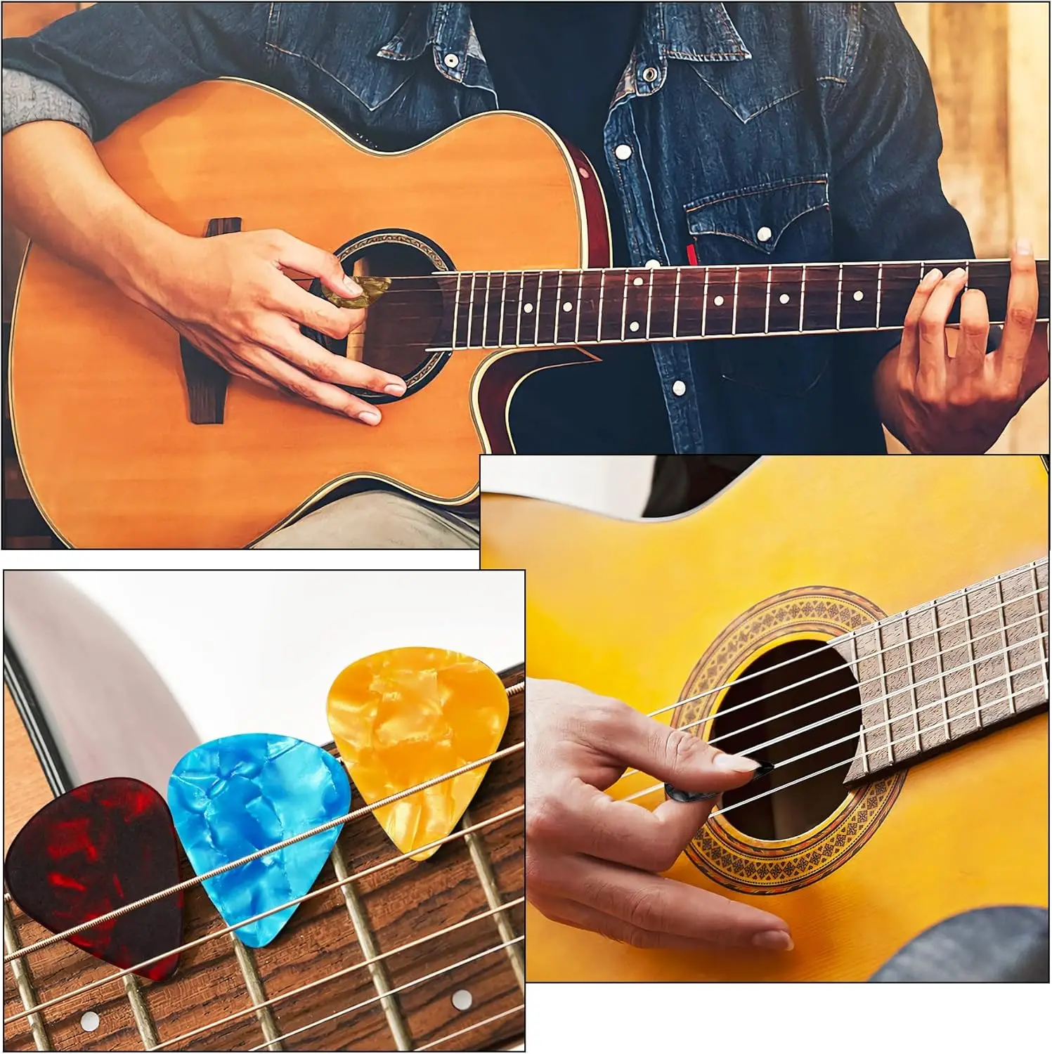 100Pcs Multicolour Guitar Accessories Not Easily Deformed 0.46mm Shape Stability Ukulele Paddles Good Quality Guitar Pick