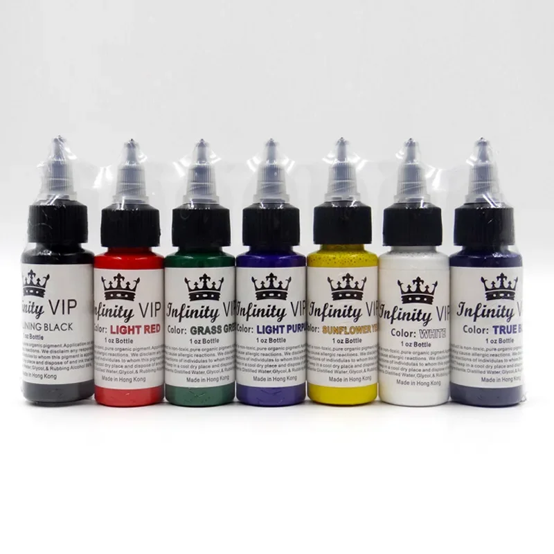 

7pcs 30ml Natural Pure Plant Multi Color Tattoo Ink Pigment Set Professional Tattoo Kits Beauty Makeup Paints Body Art Accessory