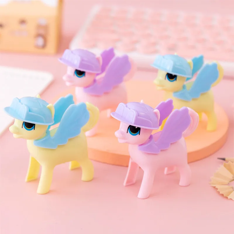 

Mini cute pony pencil sharpener learning stationery cartoon unicorn manual pencil sharpener children pencil sharpener