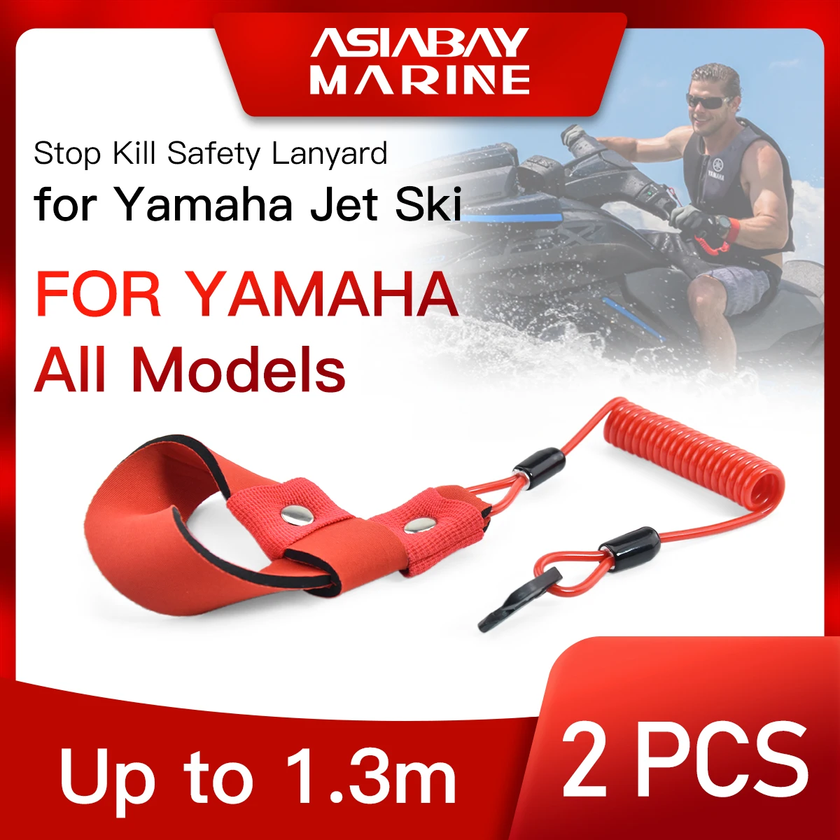 Stop Kill Safety Lanyard For Yamaha Jet Ski Wave Runner Wave Venture Raider WaveJammer Blaster FX140 All Models motorboat engine stop lanyard
