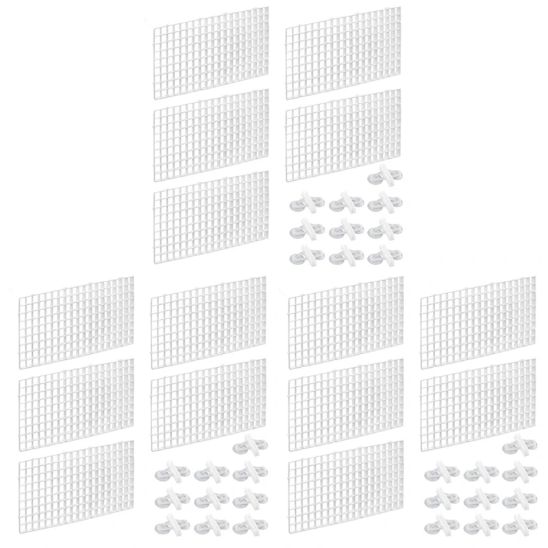 

New 30PCS Aquarium Divider Fish Tank Divider Filter Grids Separation Grid Tray Isolation Board Grid With 60 PCS Sucker Clips