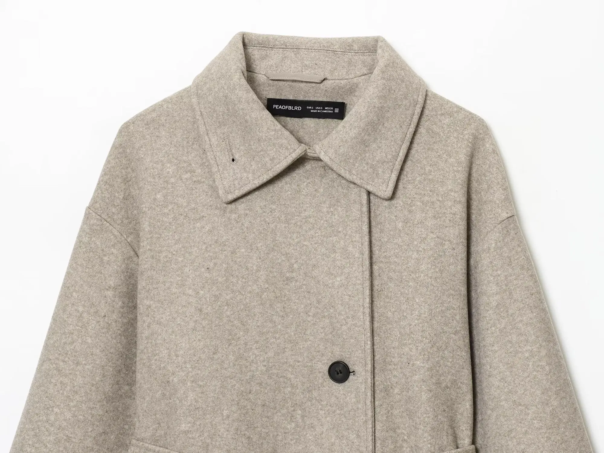 Women Casual Solid Woolen Coat Female Fashion Full Sleeve Turn-Down Collar Lace Up Loose Outwear Lady Autumn Winter Street Jacke