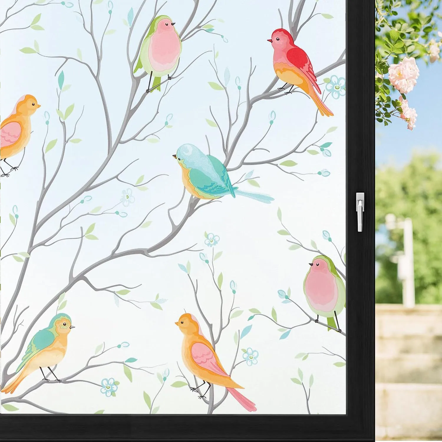 Window Sticker Blocker Glass-Window-Privacy-Film-Non-Adhesive-Static-Cling-Sun-Blocking-Window ...