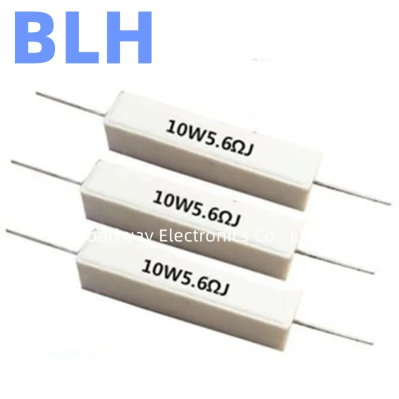 10PCS 10W Ceramic Cement Power Resistance 6.8R 7R 7.5R 8R 8.2R 10R 12R 15R 18R 20R 22R 24R 25R 27R 30R 33R 39R 47R 50R 51R 56R