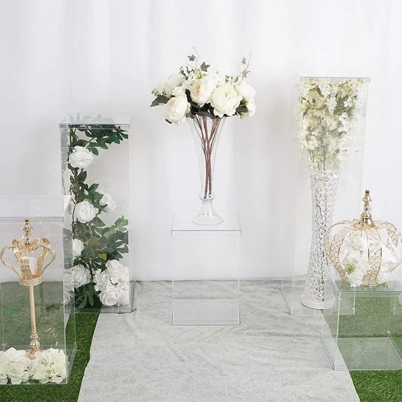 

1Pc Wedding Party Stage Table Centerpieces Backdrop Acrylic Transparent Road Lead Crystal Folding Column FlowerStand Decorations