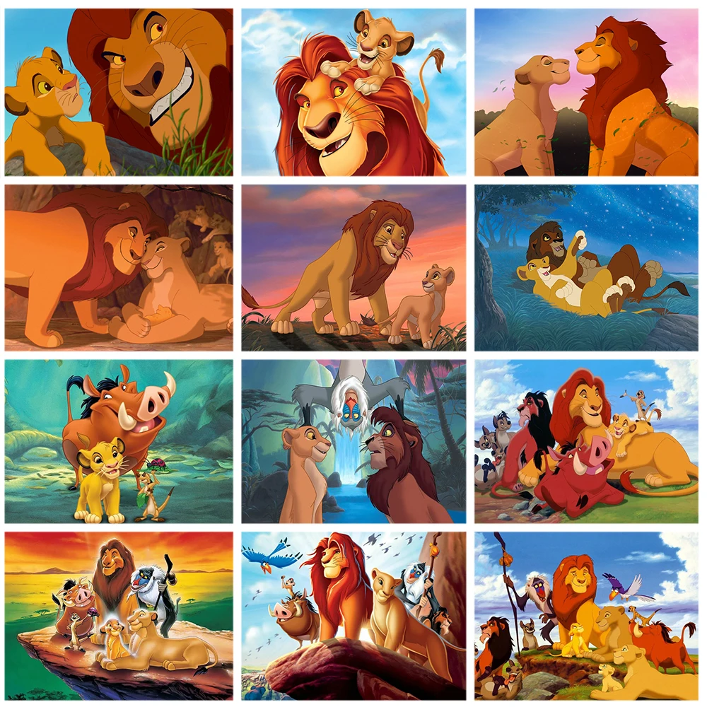 Disney Diamond Painting Cross Stitch Cartoon The Lion King Simba Full Square Drill Ricamo 5D Diamond Mosaic Home Decor Gift