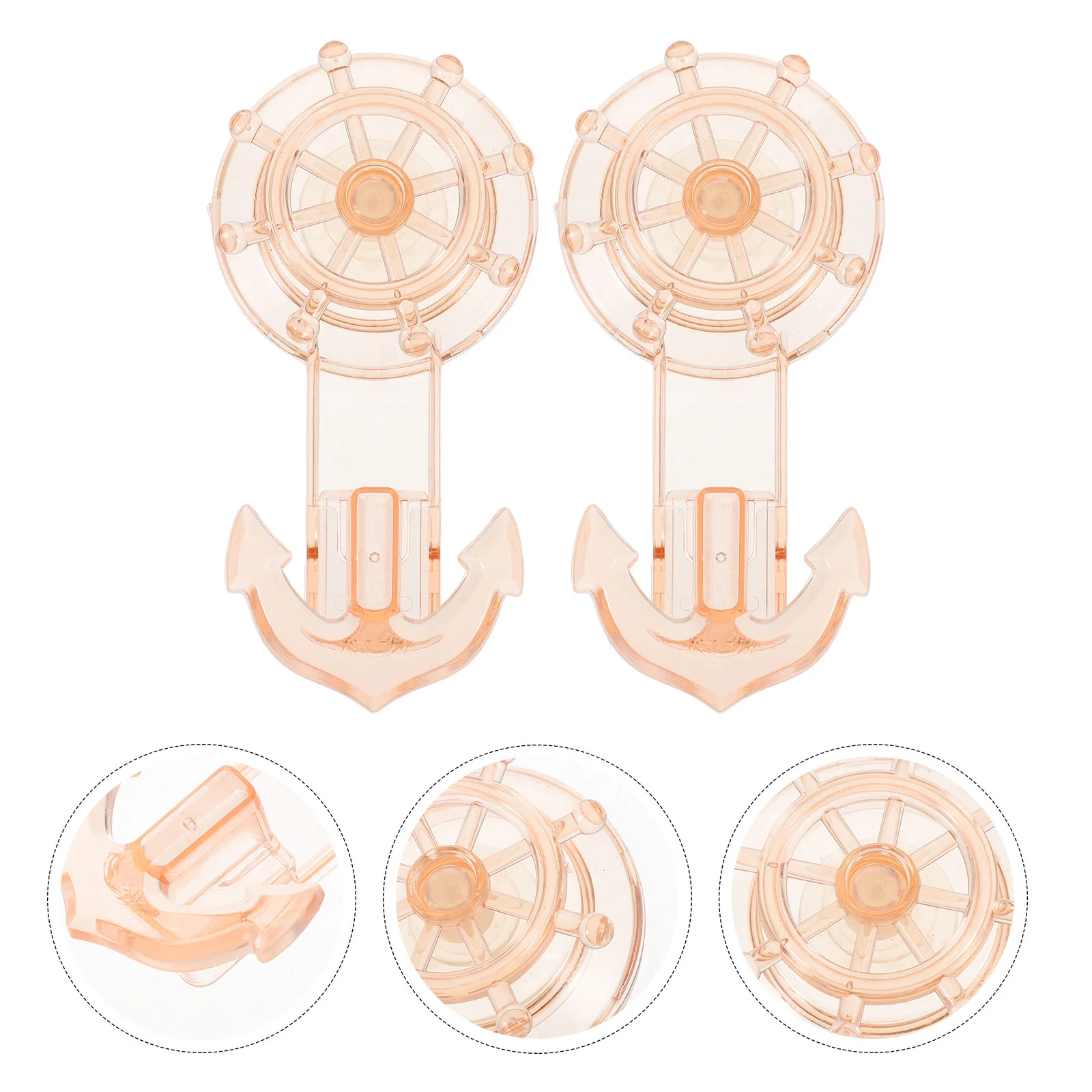 

2 Pcs No Trace Bathroom Storage Hooks Heavy Duty Clothes Rack Suction Cups Shower