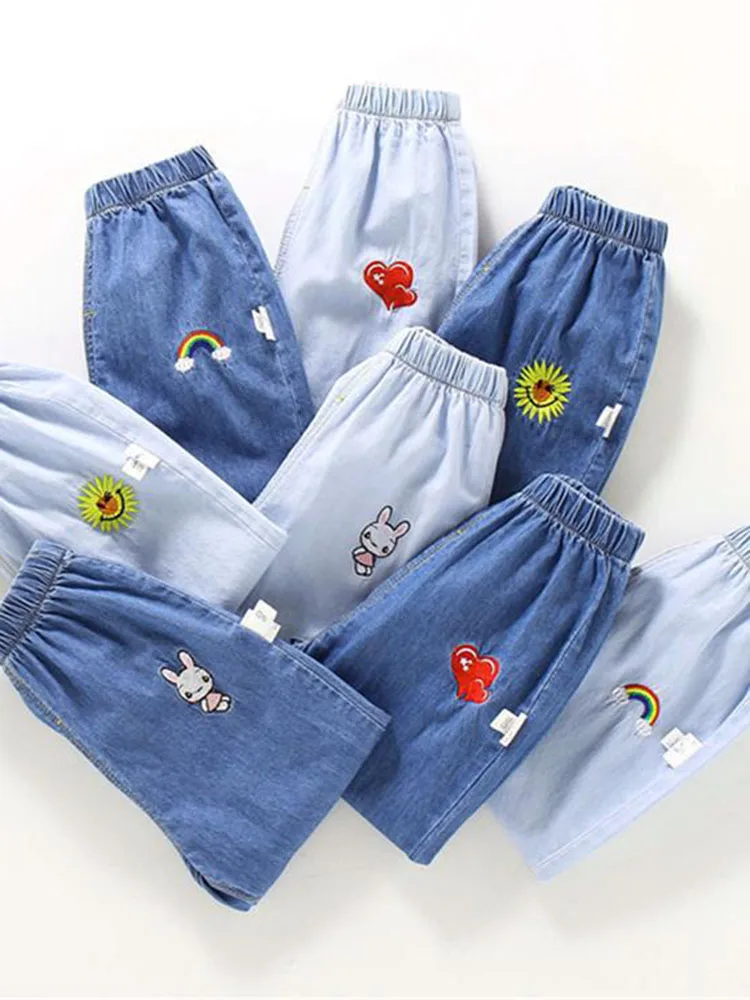 

Summer New Children's Korean Version Casual Boys and Girls Denim Anti-mosquito Pants kids clothes