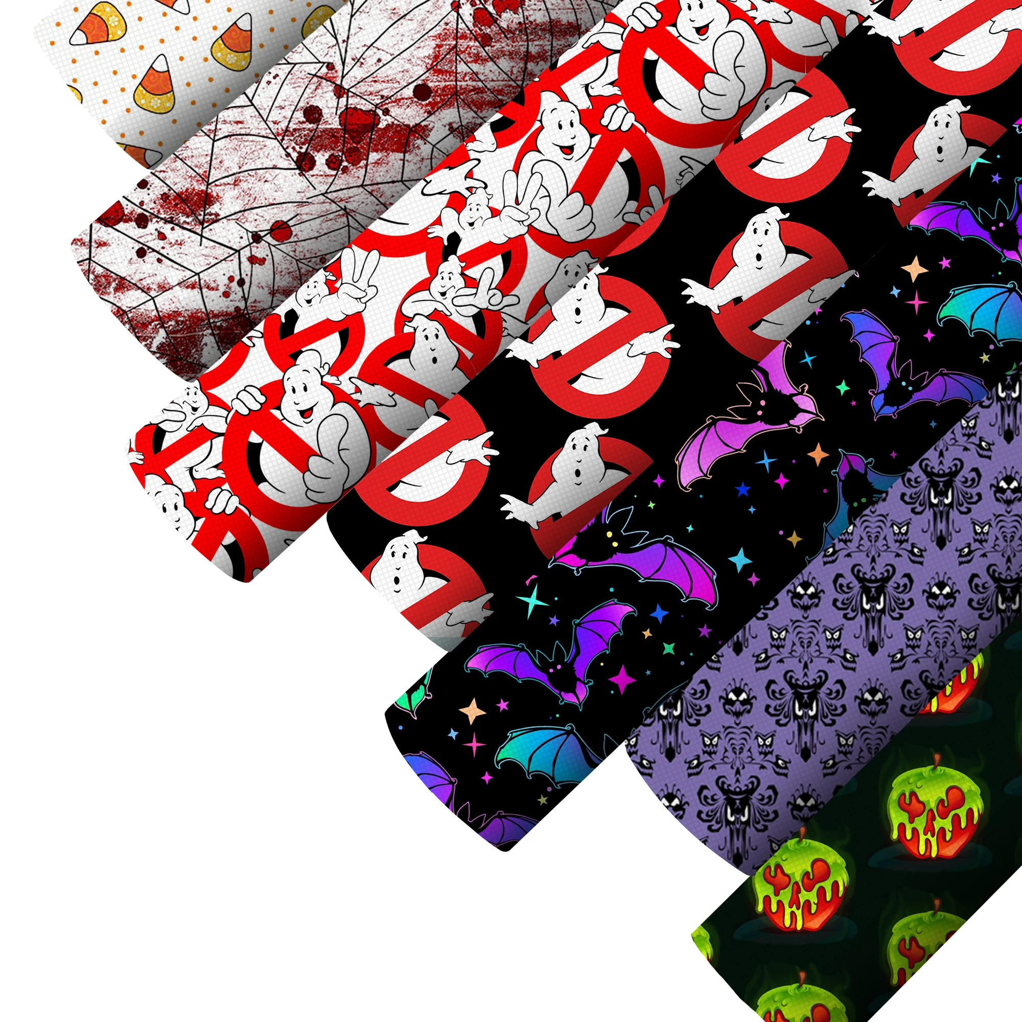 Smooth TextureFaux Leatherette Sheet Horror Eyes Print Synthetic Leather Fabric For Bow Crafts DIY Handmade Materia,1Yc28044