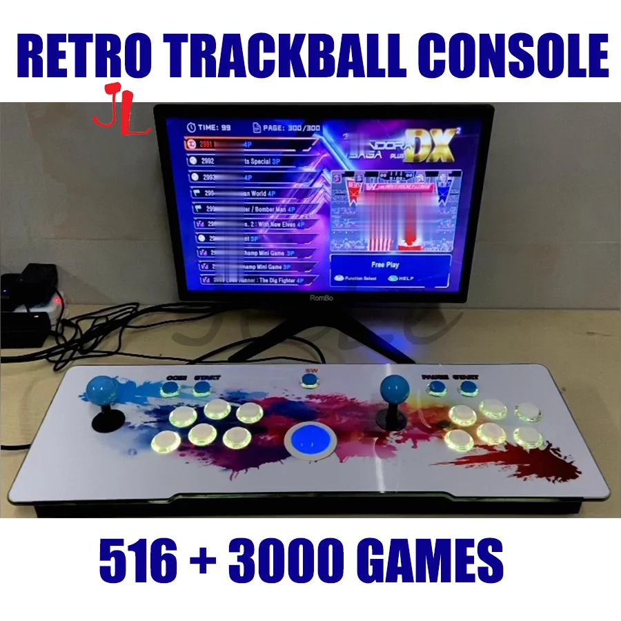 3D LED Trackball Version Classical Retro Arcade Game Console Pandora