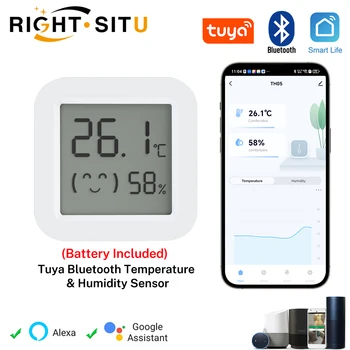 Tuya Temperature Humidity Sensor Mini LCD Digital Display Compatible with Bluetooth APP Remote Control Thermometer Hygrometer 1