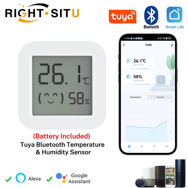Tuya Temperature Humidity Sensor Mini LCD Digital Display Compatible with Bluetooth APP Remote Control Thermometer Hygrometer 1