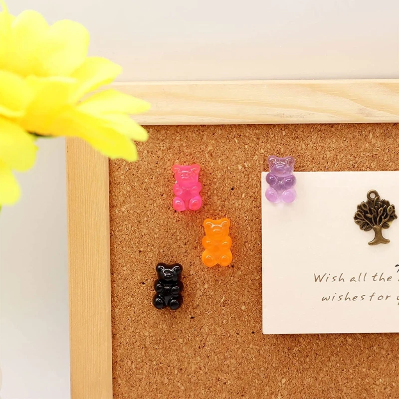 20 Pcs Bear Thumb Tacks ThumbNails PushPins Push Pins Decorative for Photos Wall Maps Bulletin Board Corkboards