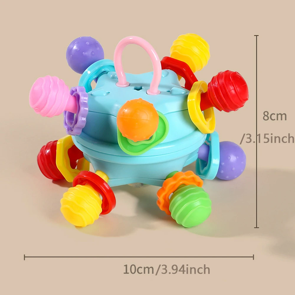 Montessori Baby Sensory Teething Toys Chewable Rattles for 1 Year Old Boys & Girls - Developmental Learning Teether Toys 6