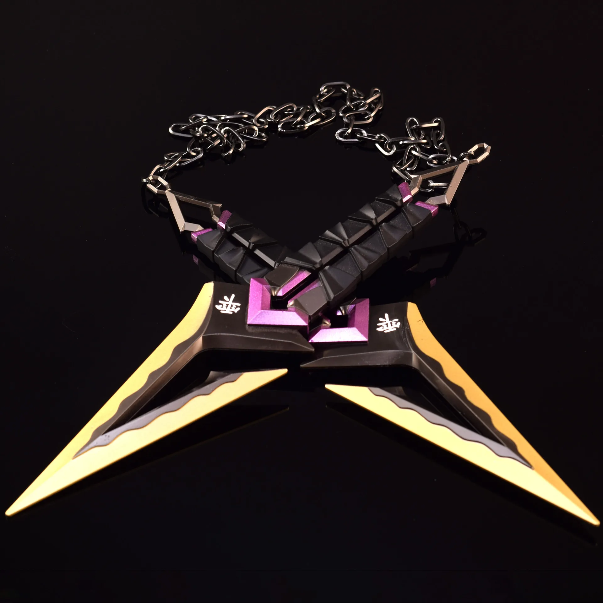 22cm Valorant Weapon Kuronami No Yaiba Ninja Kunai Game Peripheral Purple Set Metal Melee Blade Model Ornaments Crafts Gift Toys 2