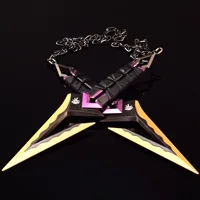 22cm Valorant Weapon Kuronami No Yaiba Ninja Kunai Game Peripheral Purple Set Metal Melee Blade Model Ornaments Crafts Gift Toys 2