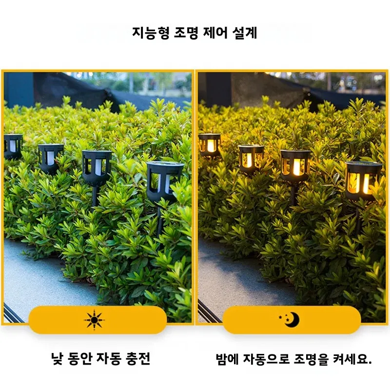 2개, 태양광 LED 조명, 실외 조명, 스마트 조명 센서 및 자동 스위치, 안뜰 및 복도에 이상적,