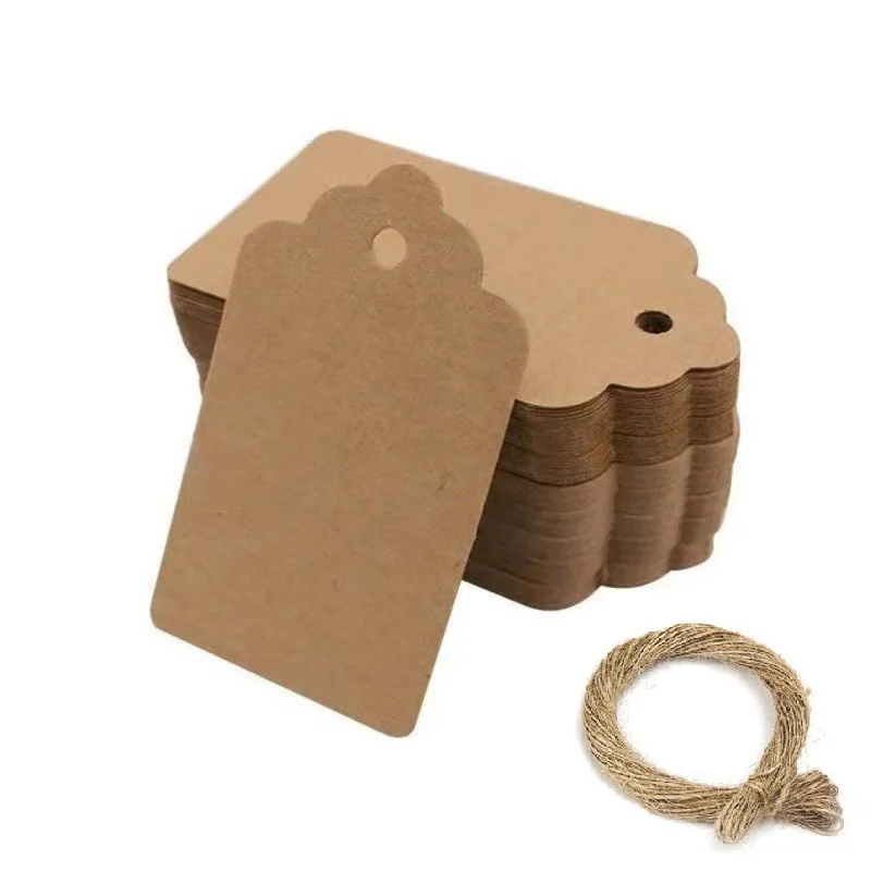 100 pezzi Etichette regalo in carta kraft - Etichette rotonde 5,5x5,5