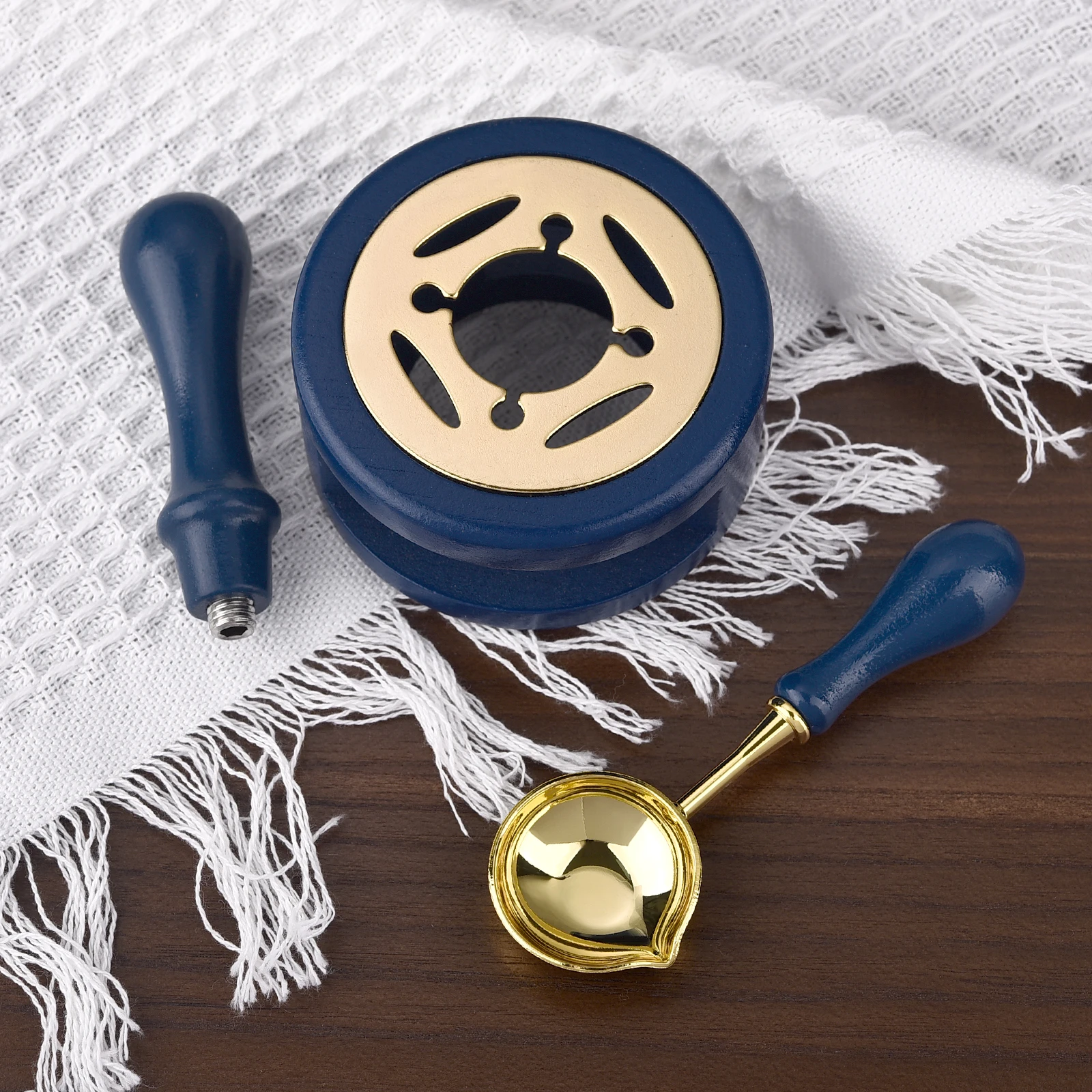 Retro Sealing Wax Set with Wood Handle and Decorative Spoon
