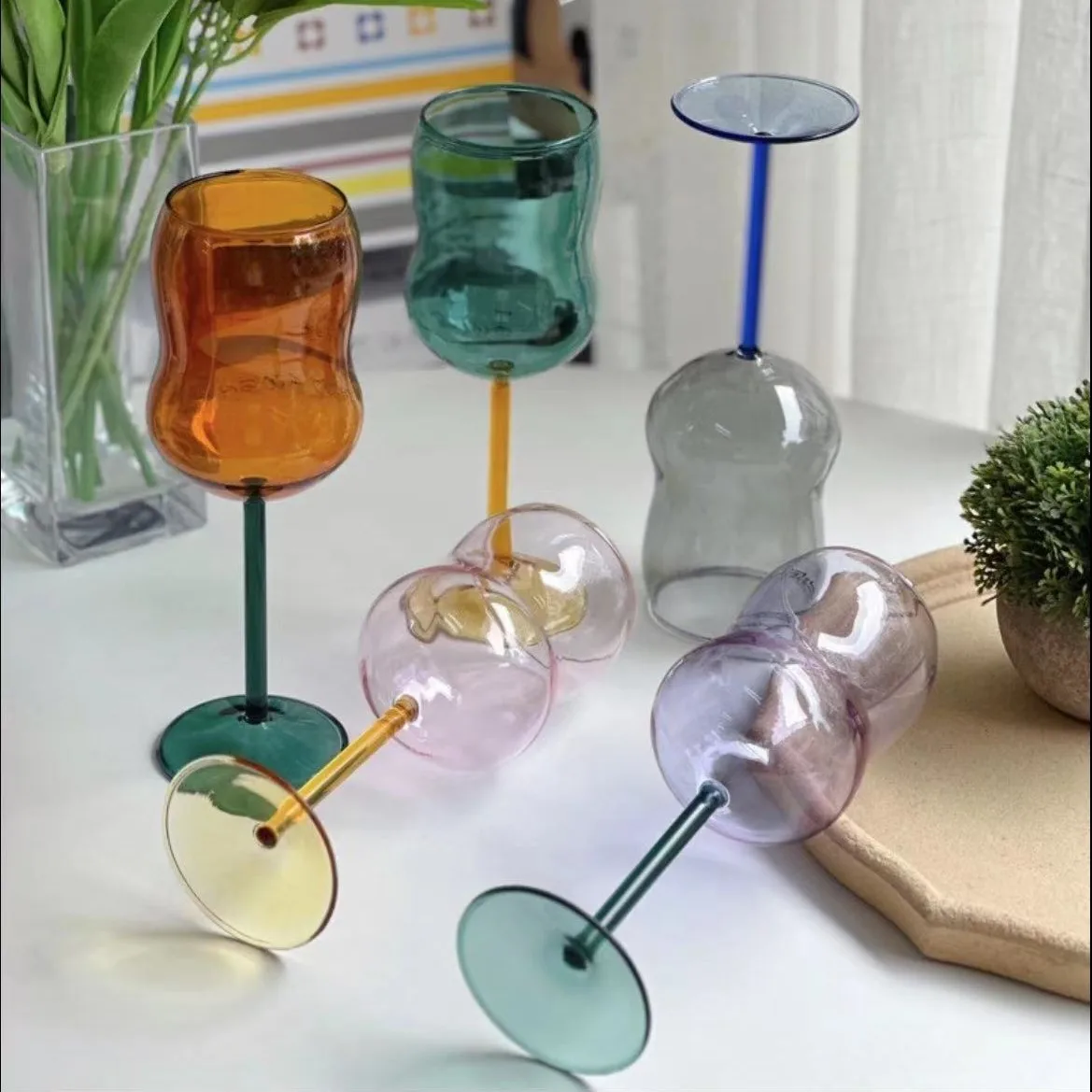 Champagne Glass Glass Wine Goblet Juice Cup Heat-Resistant Champagne Coupes Drinking Wine Cocktail glass Brandy Snifter