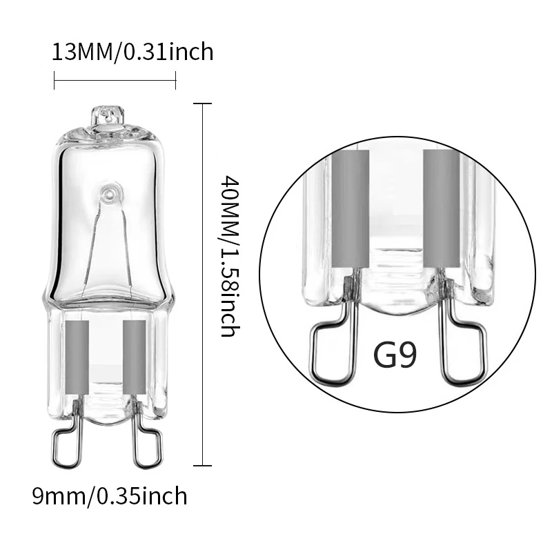 G9 Halogen Bulb 220V 60W 25W 40W Pin High-voltage Plug-in Crystal Small Tungsten Filament