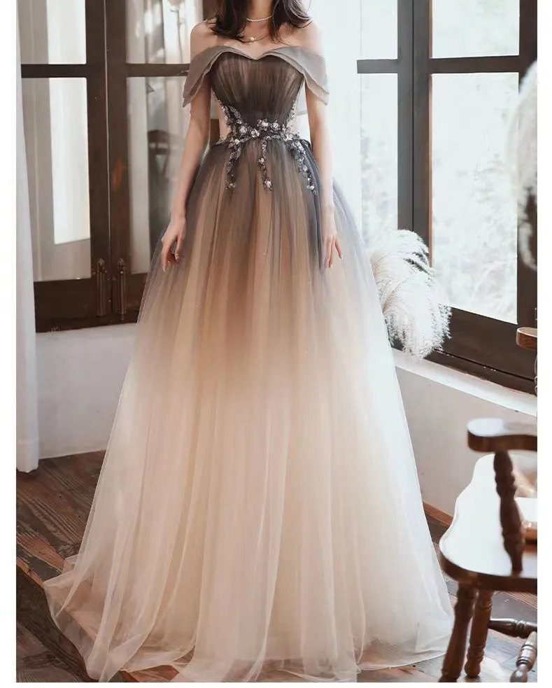 Elegant Strapless Prom Dresses A-Line Starry Brilliant Appliques Sexy Off The Shoulder Backless Bandage Banquet Party Host Gowns Elegant Strapless Prom Dresses A-Line Starry Brilliant Appliques Sexy Off The Shoulder Backless Bandage Banquet Party Host Gowns