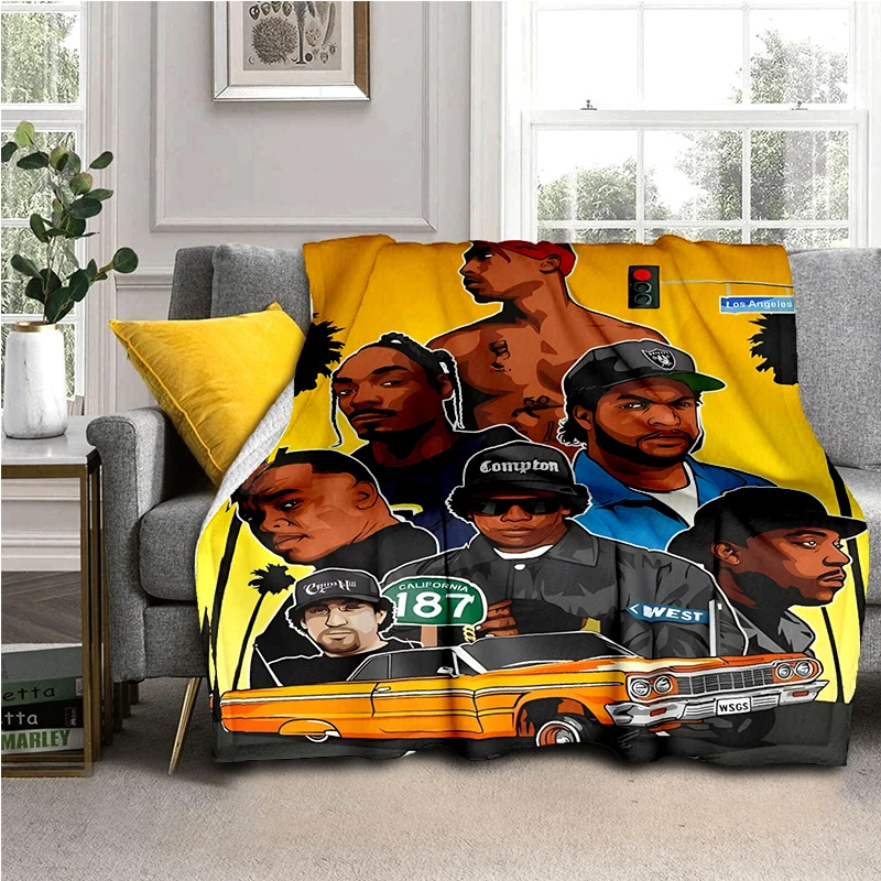 Rock Band Hip Hop 3D Printed Art Fleece Blanket for Beds Hiking Picnic