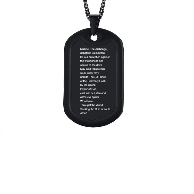 Fashion Military Collares Black 2 Dog Tags Chain Pendants Necklaces Army  Style Kolye Necklace Jewelry Birthday for men Bijouxs
