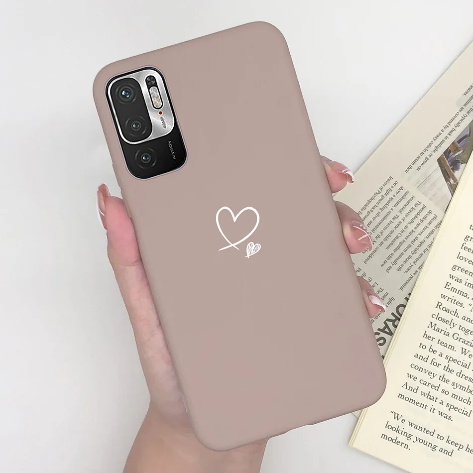 Charming Heart Soft Silicone Phone Case for Girls - Compatible with Xiaomi Redmi Note 10/10T 5G